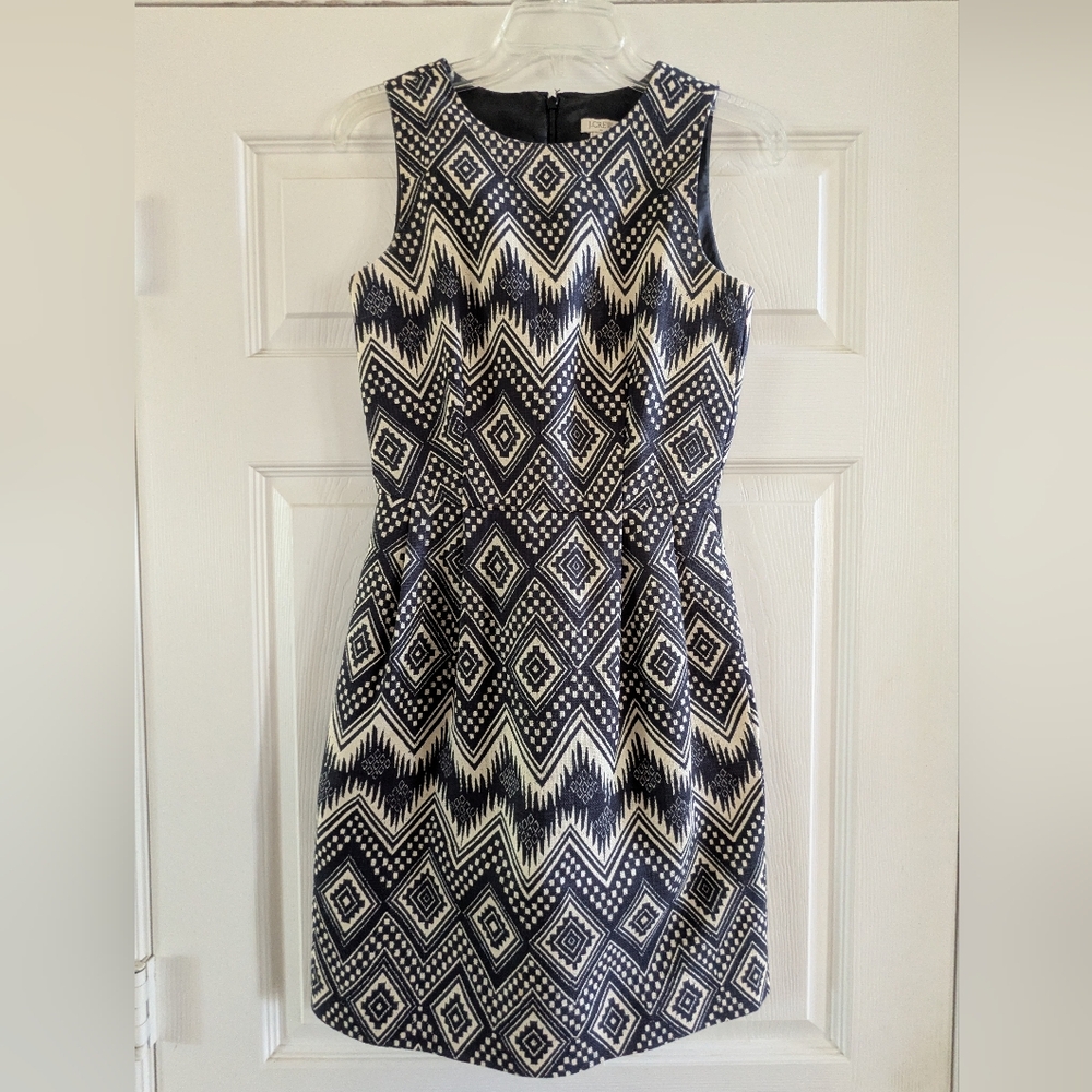 J. Crew Monochrome Zigzag Mini Dress